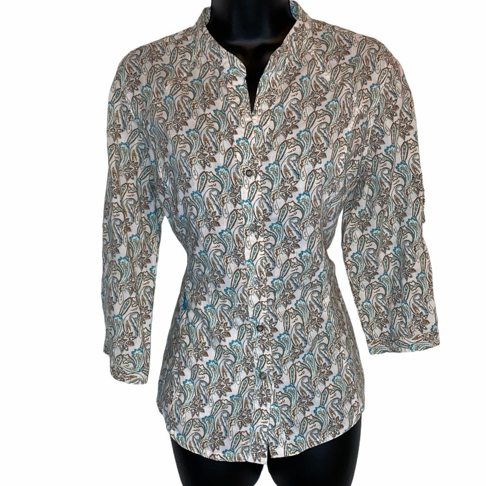 The North Face button down blouse paisley